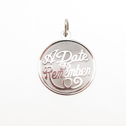 JAY POSON 925 Sterling Silver Vintage A Date To Remember Charm Pendant