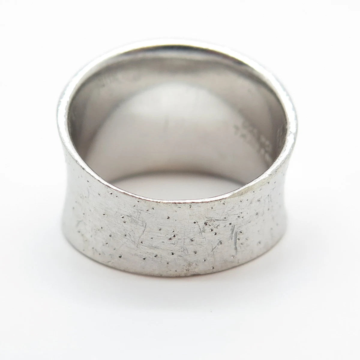 925 Sterling Silver Vintage Textured Wide Ring Size 7