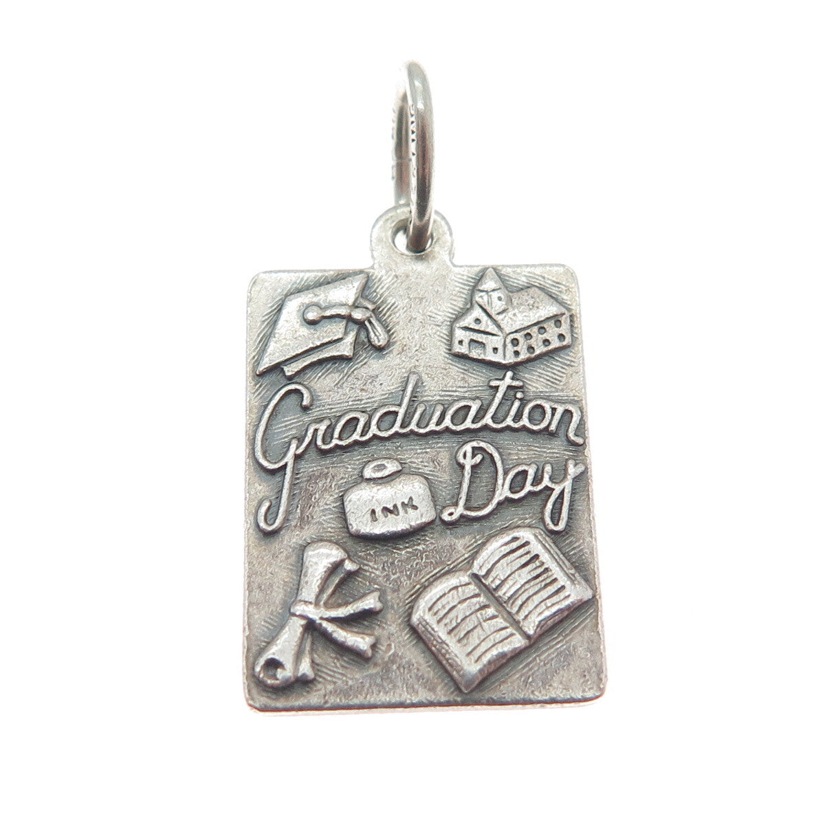 BEAU 925 Sterling Silver Antique Graduation Day Icons Charm Pendant