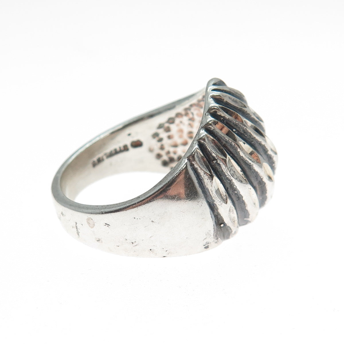 MAISELS INDIAN TRADING Sterling Silver Vintage Modernist Oxidized Ring Size 8
