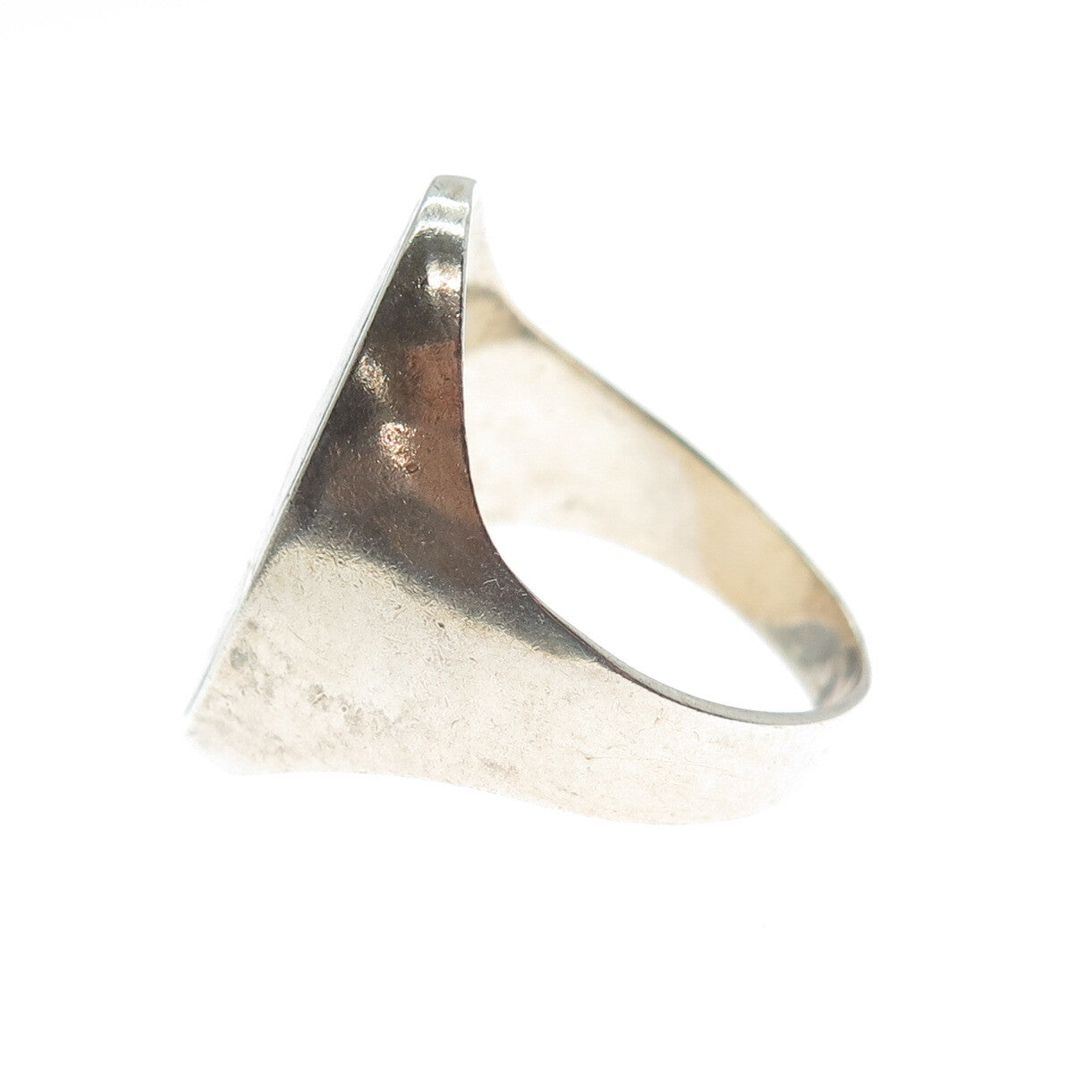 Old Pawn 925 Sterling Silver Vintage Southwestern Turquoise Inlay Ring Size 10