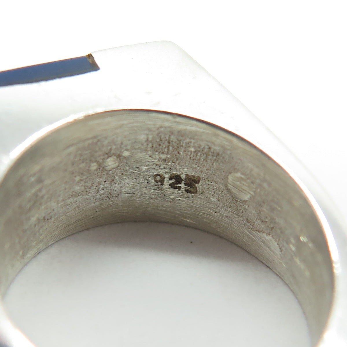 925 Sterling Silver Enamel Modernist Adjustable Ring Size 4.5