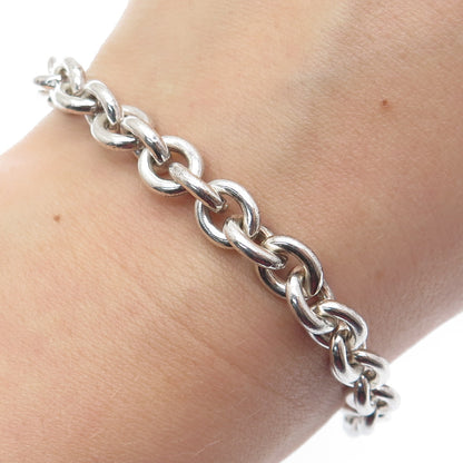 ROBERT LEE MORRIS STUDIO Sterling Silver Vintage Spirit Cable Link Bracelet 7"