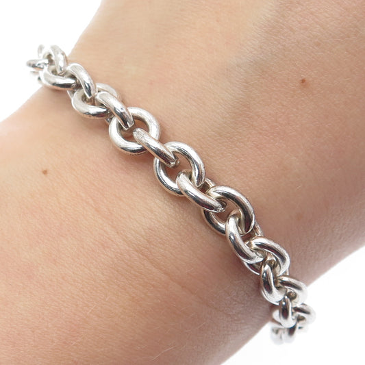 ROBERT LEE MORRIS STUDIO Sterling Silver Vintage Spirit Cable Link Bracelet 7"