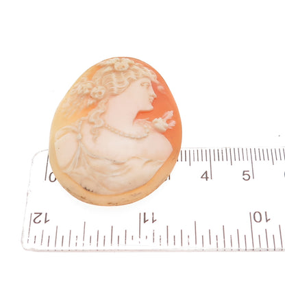 Vintage Real Mother-of-Pearl Carved Lady Cameo