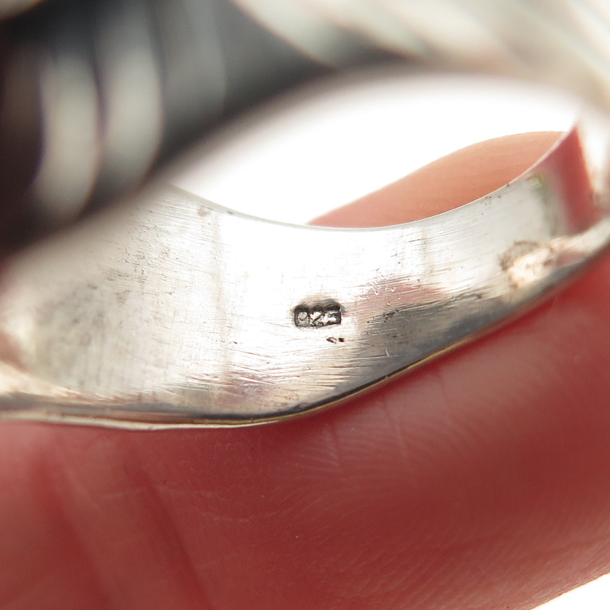 925 Sterling Silver Vintage Skull & Wings Oxidized Biker Ring Size 8.75