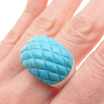 Jay King Desert Rose Sterling Vintage Sleeping Beauty Turquoise Ring Size 11.75