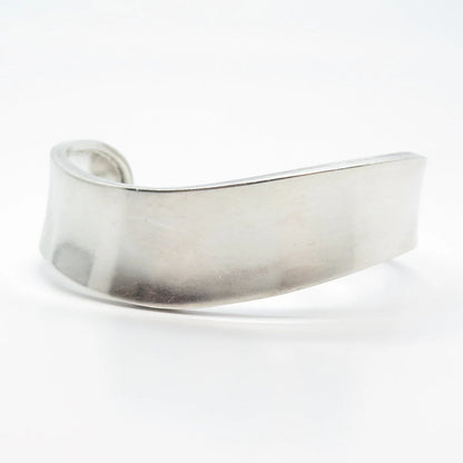 925 Sterling Silver Vintage Modernist Cuff Bracelet 7"