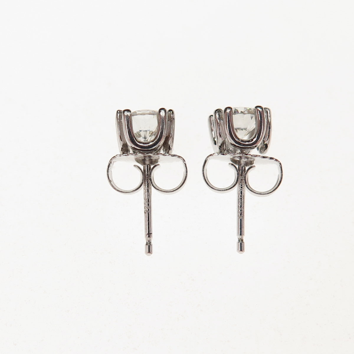 925 Sterling Silver Real Round-Cut Moissanite Stud Earrings
