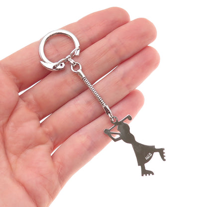 American Jewelry Chain Co 925 Sterling Vintage Female Golf Player Key Fob Holder