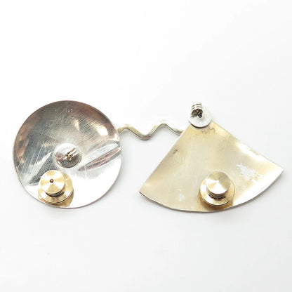 925 Sterling Silver 2-Tone Vintage Modernist Pin