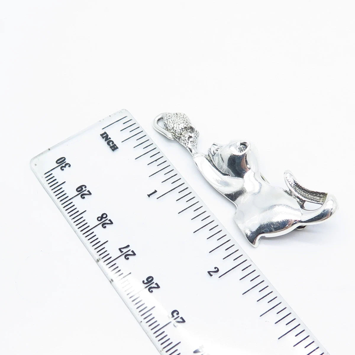 925 Sterling Silver Vintage Cat & Mouse Pin Brooch
