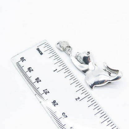 925 Sterling Silver Vintage Cat & Mouse Pin Brooch