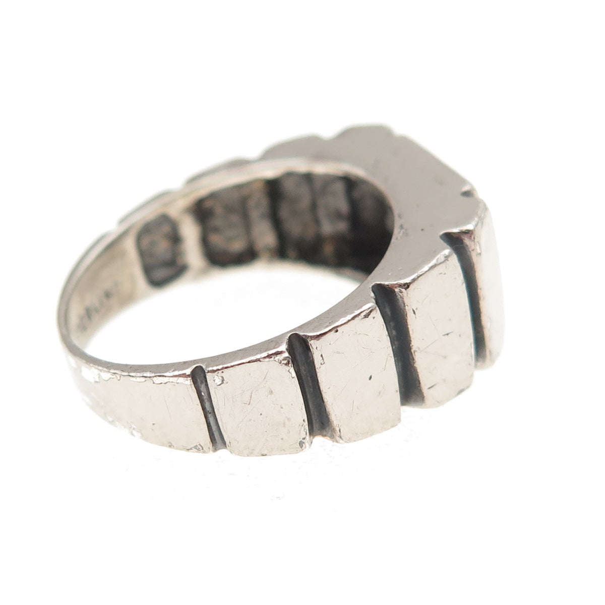925 Sterling Silver Vintage Round-Cut C Z Oxidized Ring Size 8.75