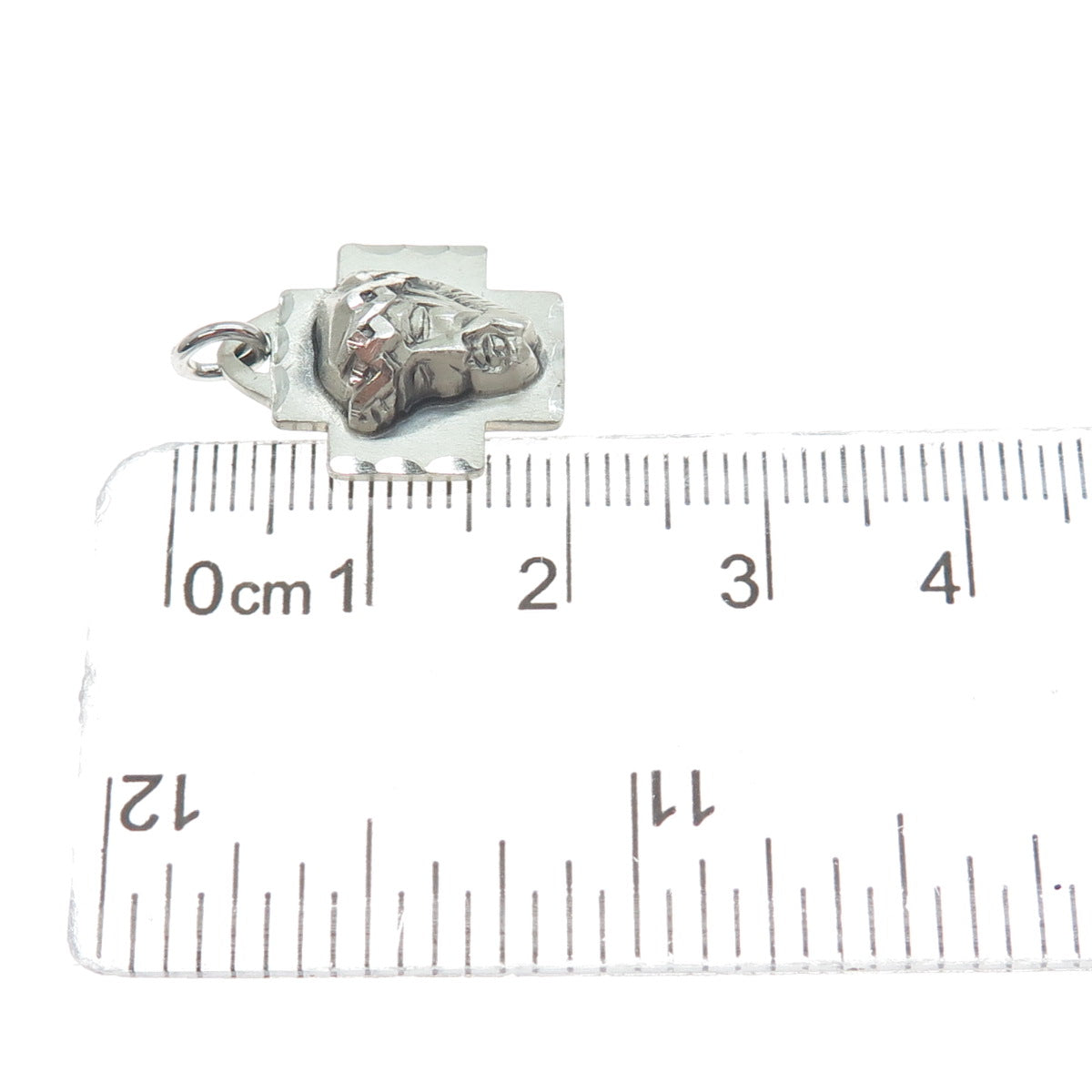 THEDA 925 Sterling Silver Vintage Jesus Cross Religious Pendant