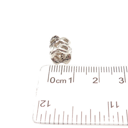 PANDORA 925 Sterling Silver Smoky C Z Circle of Friends Slide Bead Charm