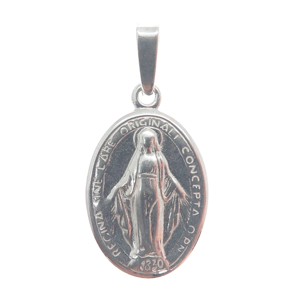 HAN 925 Sterling Silver Vintage 1830 St. Regina Medal Religious Pendant