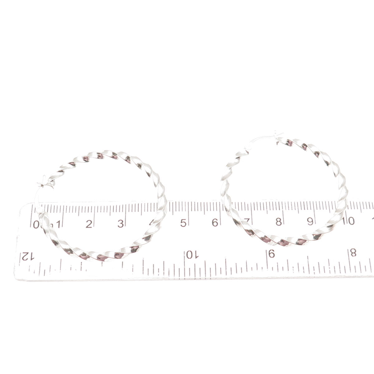 925 Sterling Silver Twisted Hoop Earrings