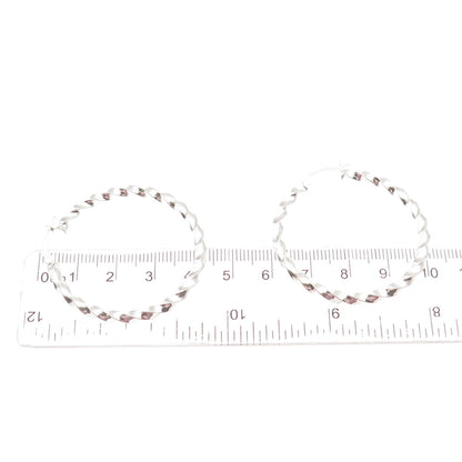 925 Sterling Silver Twisted Hoop Earrings