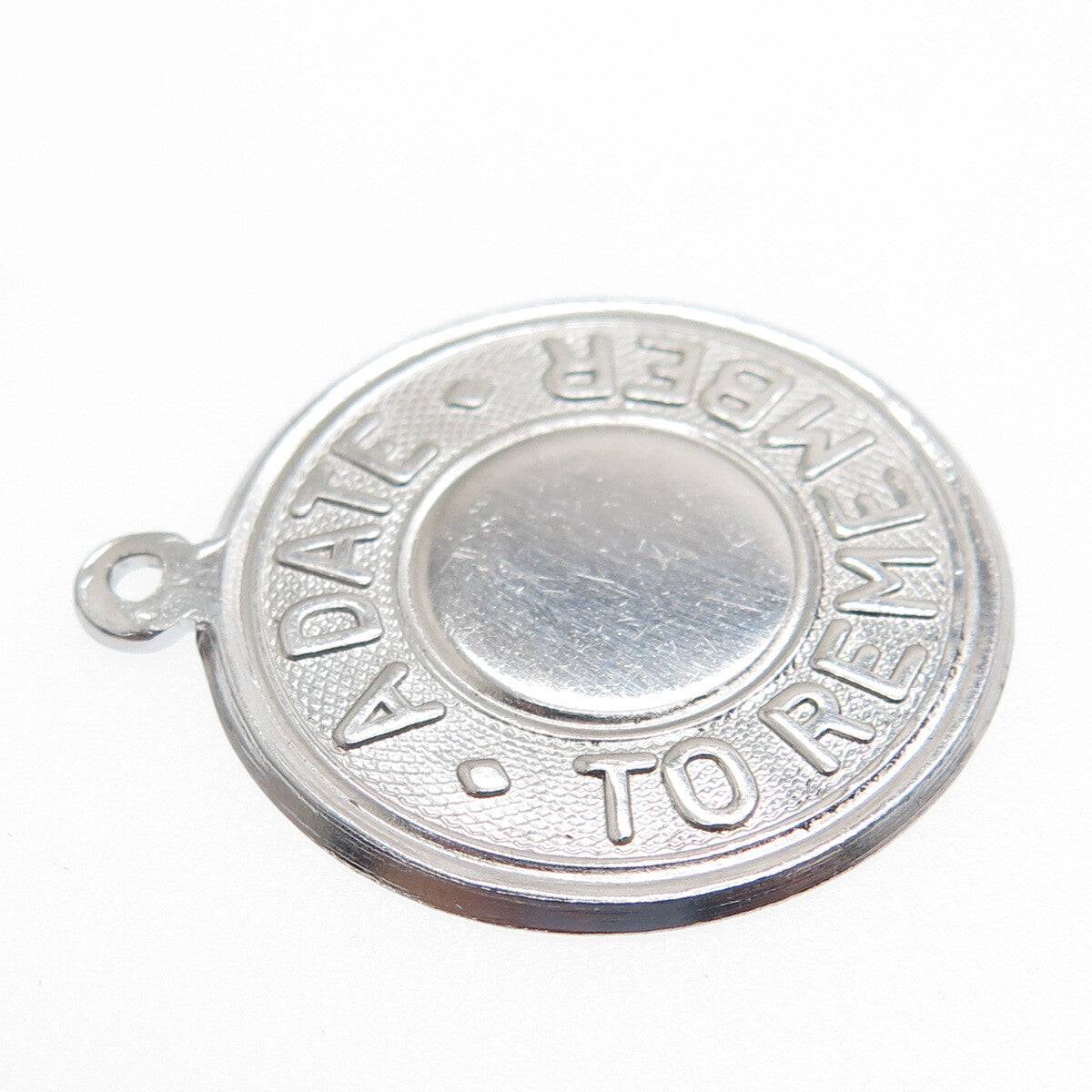 ELCO 925 Sterling Silver Vintage "A Date To Remember" Minimalist Charm Pendant