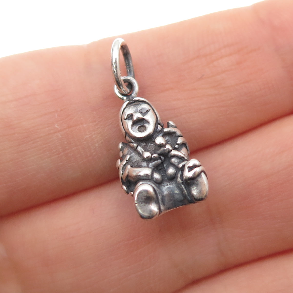 Old Pawn 925 Sterling Silver Vintage Kachina Doll Oxidized Mini Charm Pendant