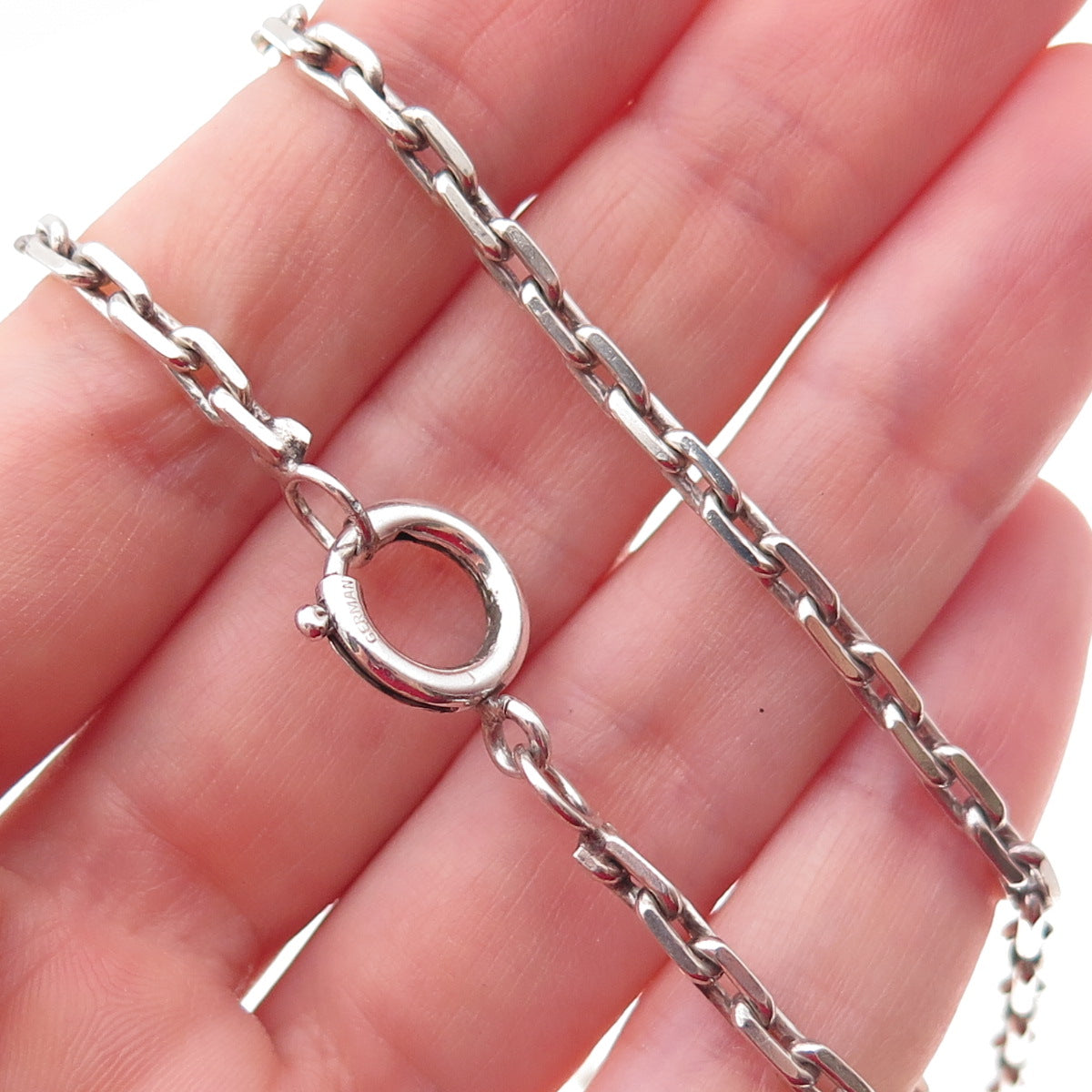 925 Sterling Silver Vintage Germany Cable Chain Necklace 16"