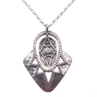 SILPADA 925 Sterling Silver Vintage C Z Art Deco Pendant Chain Necklace 18"