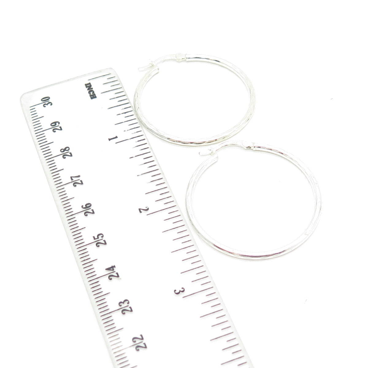 HAN 925 Sterling Silver Textured Hoop Earrings