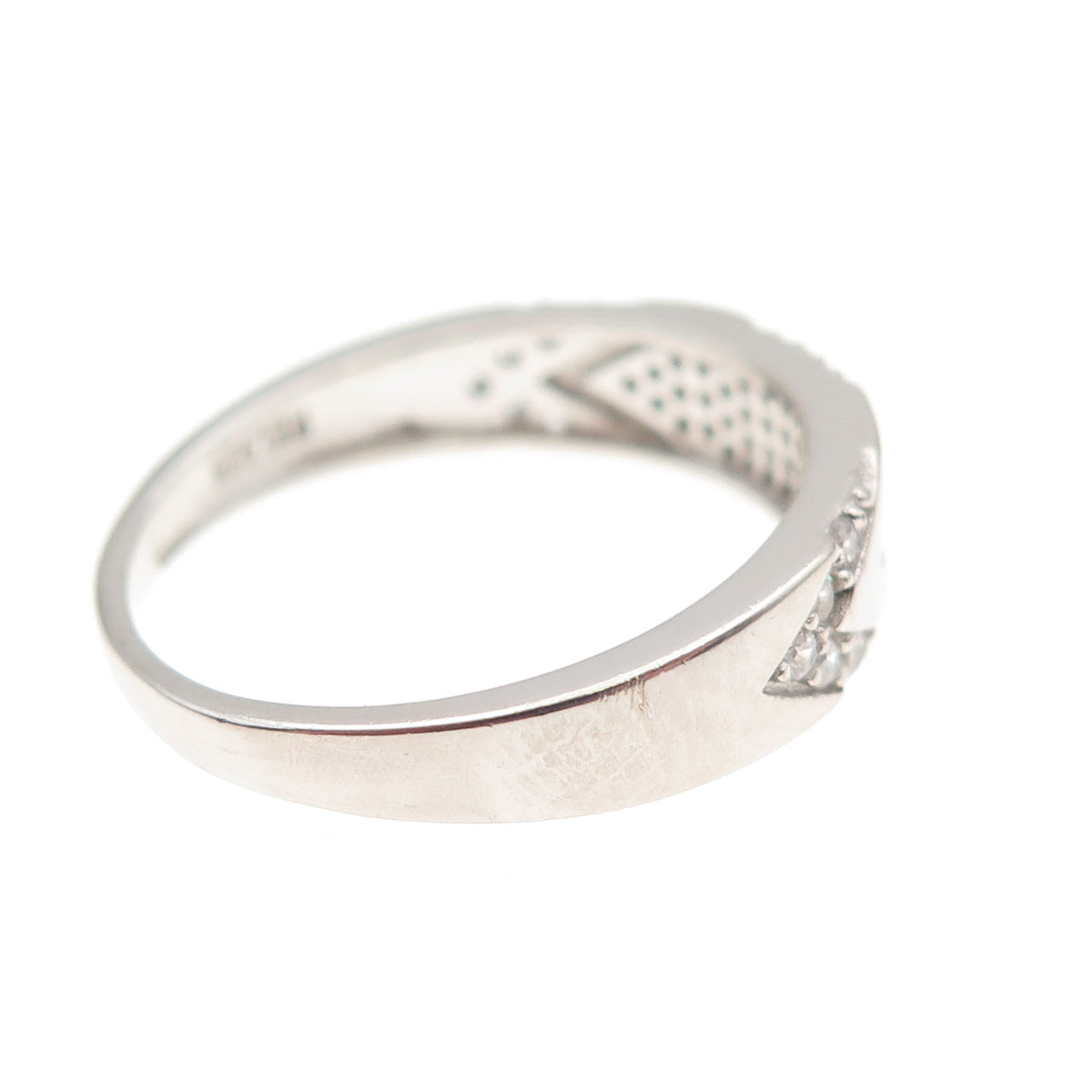 925 Sterling Silver Round-Cut C Z Band Ring Size 9.25