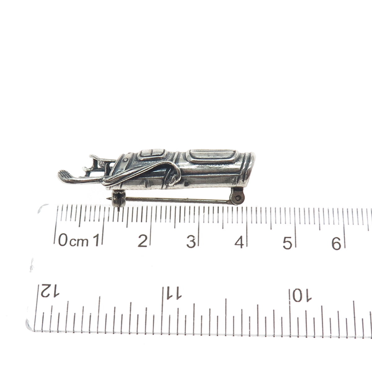 BEAU 925 Sterling Silver Vintage Golf Club Oxidized Pin Brooch