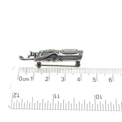 BEAU 925 Sterling Silver Vintage Golf Club Oxidized Pin Brooch