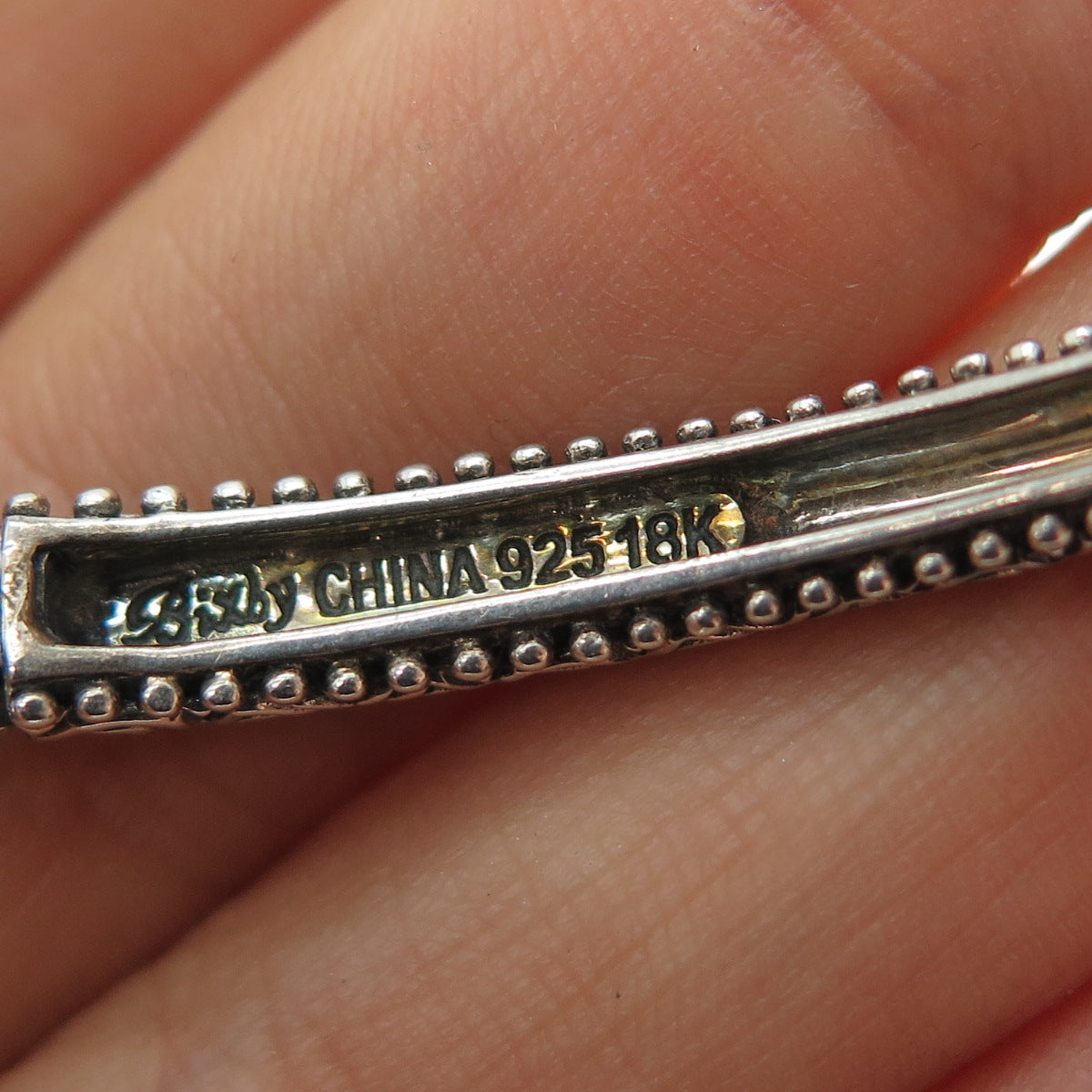 BARBARA BIXBY 925 Sterling Silver 18K Gold Flower Adjustable Cuff Bracelet 7.25"