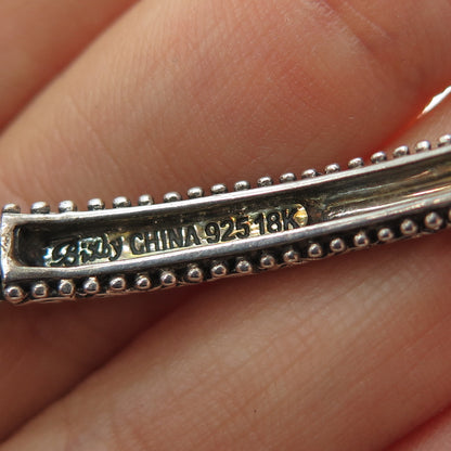 BARBARA BIXBY 925 Sterling Silver 18K Gold Flower Adjustable Cuff Bracelet 7.25"