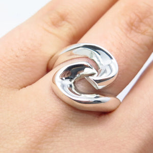 925 Sterling Silver Vintage Mexico Modernist Ring Size 5.75