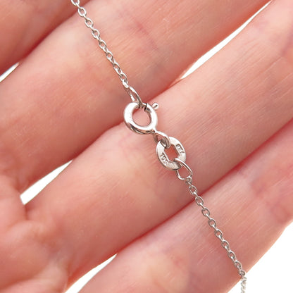 925 Sterling Real Sleeping Beauty Turquoise Blue Topaz Cable Chain Necklace 18"