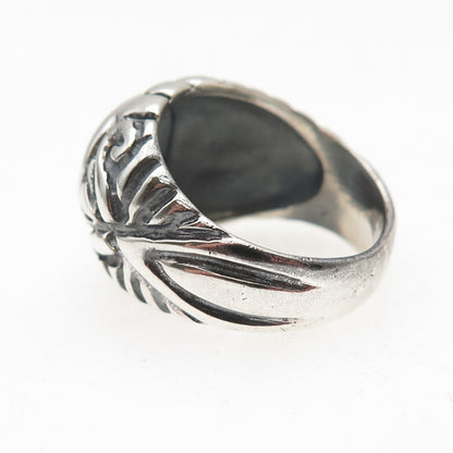 925 Sterling Silver Vintage Modernist Butterfly Oxidized Ring Size 7.5