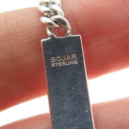 BOJAR 925 Sterling Silver Vintage Cuban Link ID Bracelet 7"