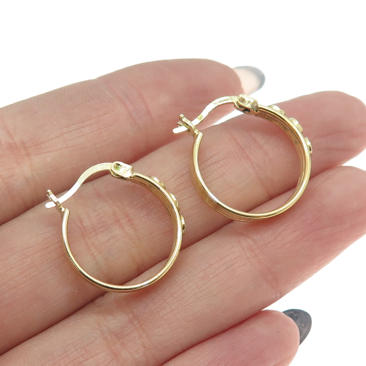 925 Sterling Silver Gold Plated Hoop Earrings