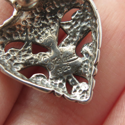 JEZLAINE 925 Sterling Silver Vintage Spade Key Pin Brooch