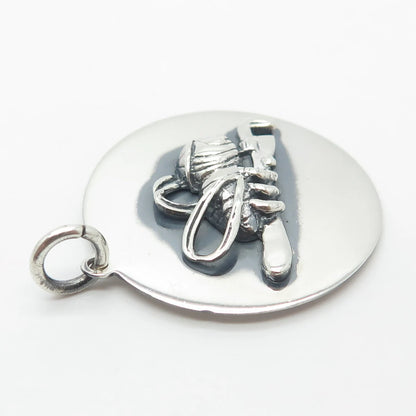 925 Sterling Silver Vintage Cartoon Bee Round Pendant