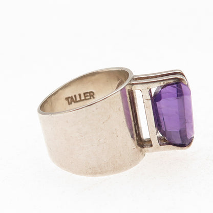 Guayasamin & Taller 925 Sterling Silver Vintage Real Amethyst Ring Size 6.5