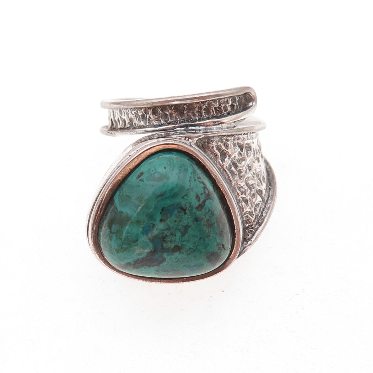 925 Sterling Silver Vintage Israel Real Eilat Modernist Adjustable Ring Size 5.5