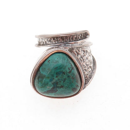925 Sterling Silver Vintage Israel Real Eilat Modernist Adjustable Ring Size 5.5