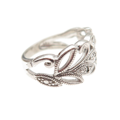 RJ Graziano 925 Sterling Silver Real Round-Cut Diamond Floral Ring Size 5