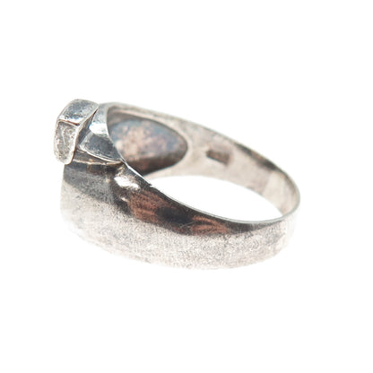 925 Sterling Silver Vintage Enamel Male Symbol Rainbow Ring Size 12.25