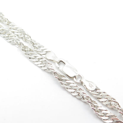925 Sterling Silver Italy Cuban Chain Necklace 16"