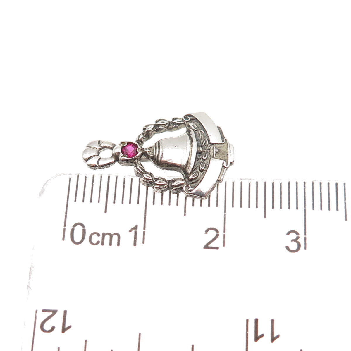 CTO O.C. Tanner 925 Sterling Silver Vintage Rhinestone Bell Mini Charm Pendant