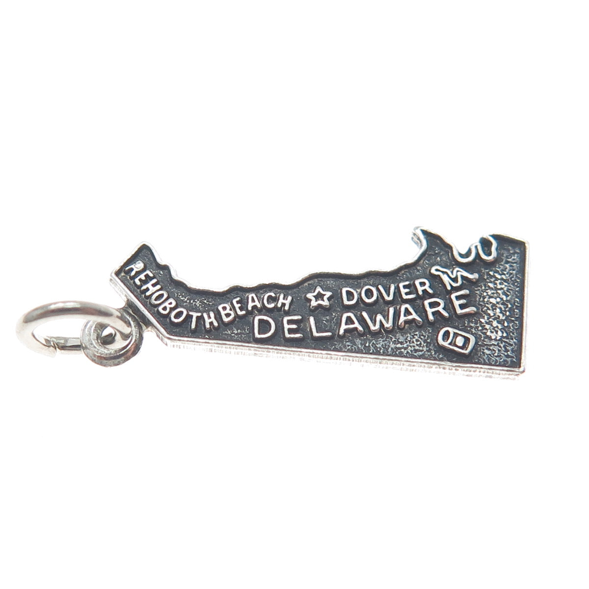 FRENCH & FRANKLIN Sterling Silver Vintage Delaware Oxidized Minimalist Pendant