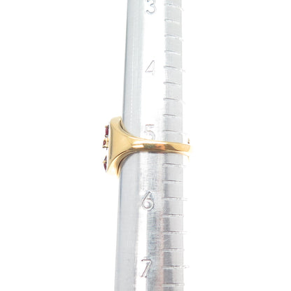 CHUCK CLEMENCY 925 Sterling Silver Gold Plated Real Ruby & Spinel Ring Size 5.25