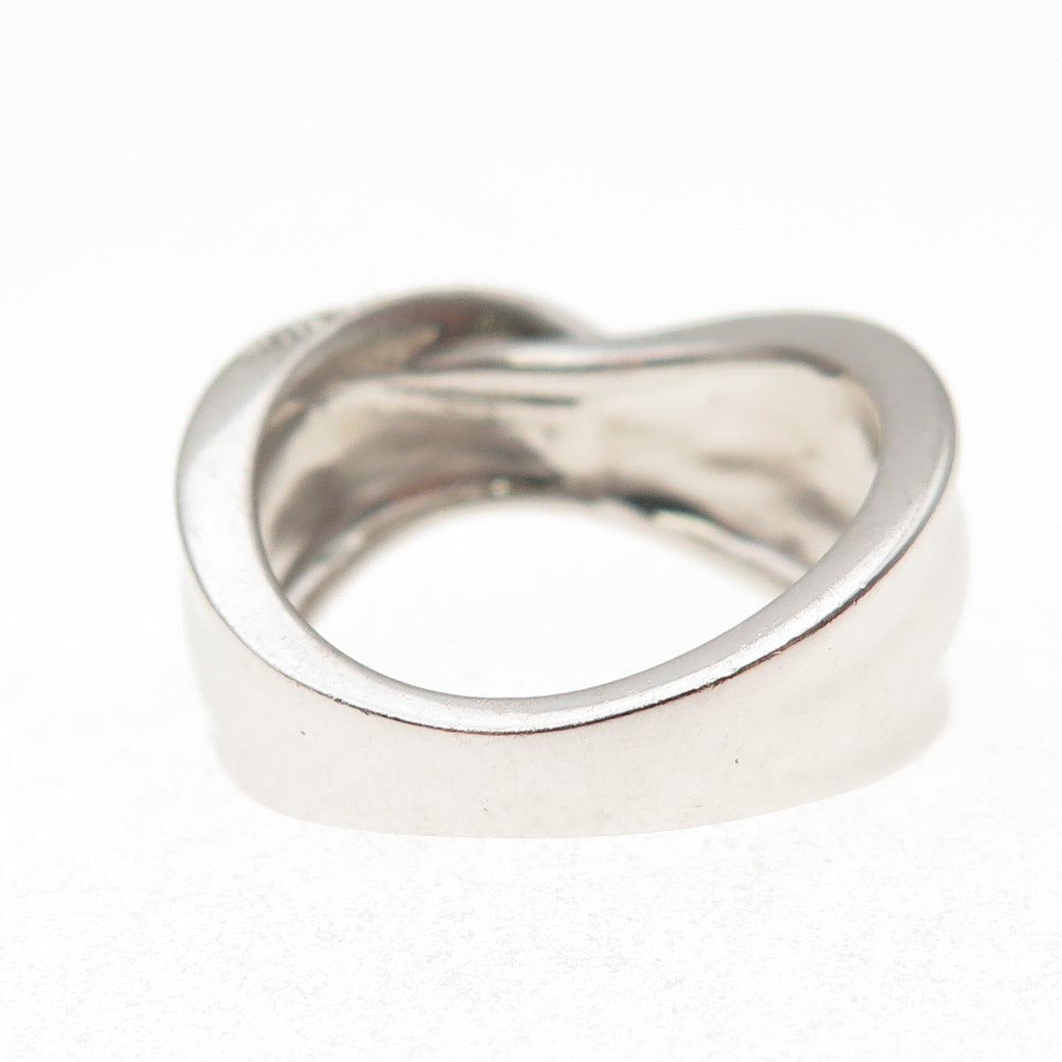 925 Sterling Silver Round-Cut Swarovski Crystal Twisted Ring Size 6.5